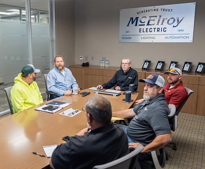 Preconstruction meeting at McElroy Electric.